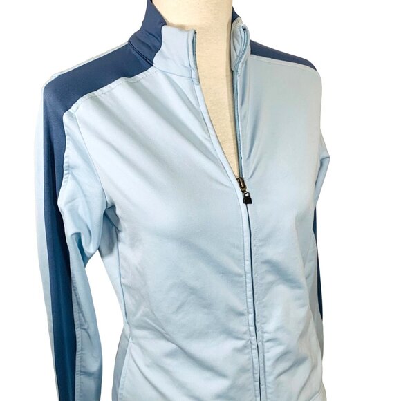 Danskin Retro Style Tape Stripes Track Jacket Size S Blue Activewear Casual Gym - Picture 3 of 16